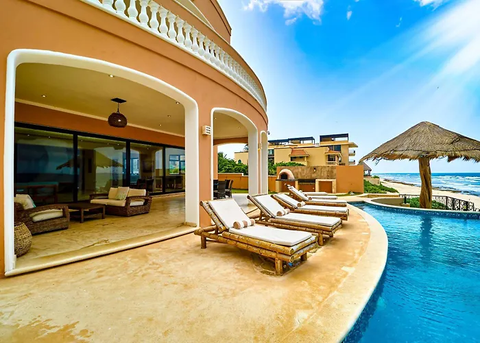 Luxury 7 Bedroom Oceanfront At Hacienda Tankah With Infinity Pool & Premium Hospitality *