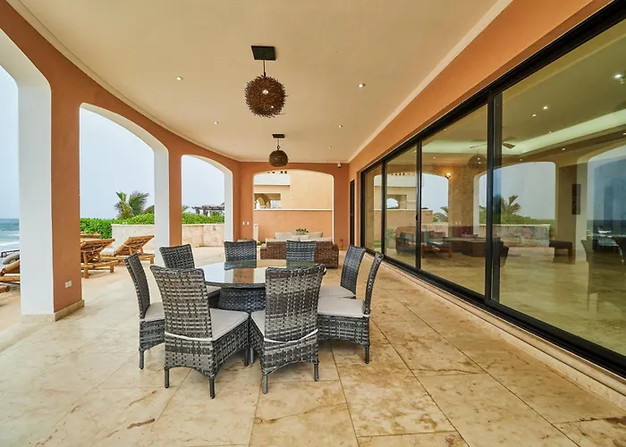 Luxury 7 Bedroom Oceanfront At Hacienda Tankah With Infinity Pool & Premium Hospitality Pousada *
