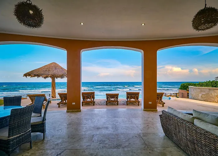 Luxury 7 Bedroom Oceanfront At Hacienda Tankah With Infinity Pool & Premium Hospitality Pousada *