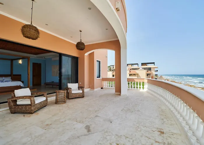 Pousada Luxury 7 Bedroom Oceanfront At Hacienda Tankah With Infinity Pool & Premium Hospitality